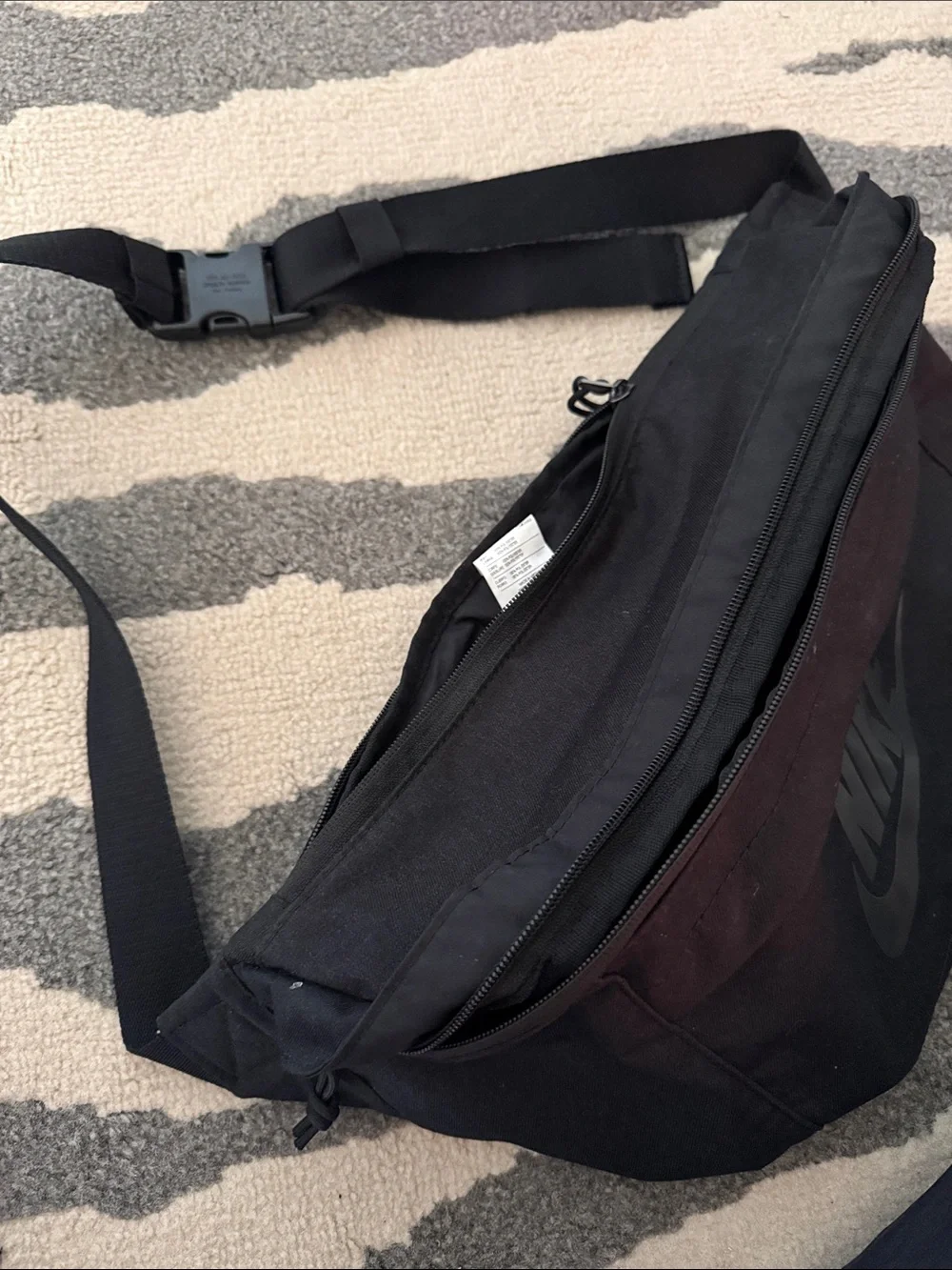 Nike Black Waist Sling Bag with Subtle Logo